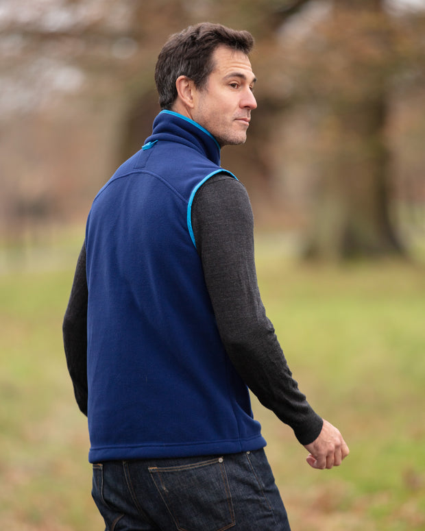 MENS FLEECE GILET - NAVY/FOREST - LIMITED EDITION