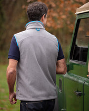 MENS FLEECE GILET - GREY/KINGFISHER - LIMITED EDITION