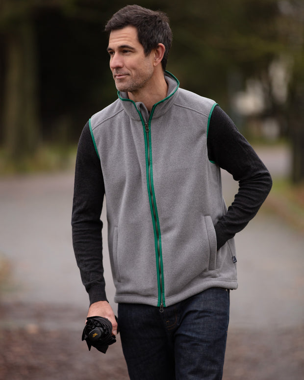 MENS FLEECE GILET - GREY/FOREST - LIMITED EDITION