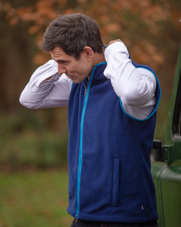 MENS FLEECE GILET - NAVY/FOREST - LIMITED EDITION