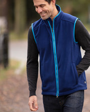 MENS FLEECE GILET - NAVY/FOREST - LIMITED EDITION