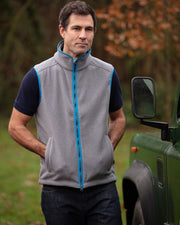 MENS FLEECE GILET - GREY/KINGFISHER - LIMITED EDITION