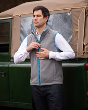 MENS FLEECE GILET - GREY/KINGFISHER - LIMITED EDITION