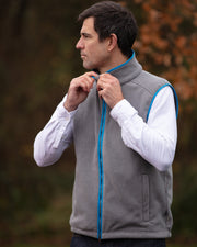 MENS FLEECE GILET - GREY/KINGFISHER - LIMITED EDITION