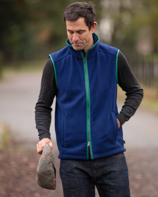 MENS FLEECE GILET - NAVY/FOREST - LIMITED EDITION