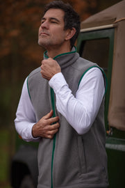 MENS FLEECE GILET - GREY/FOREST - LIMITED EDITION