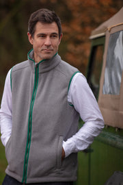 MENS FLEECE GILET - GREY/FOREST - LIMITED EDITION