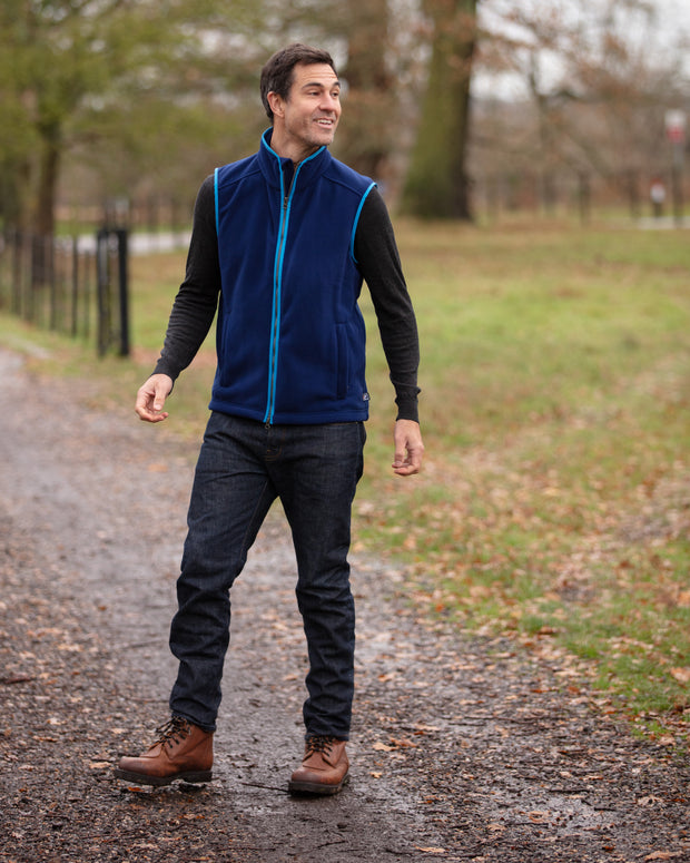 MENS FLEECE GILET - NAVY/FOREST - LIMITED EDITION