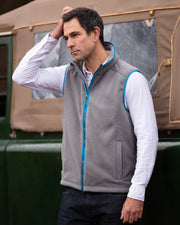 MENS FLEECE GILET - GREY/KINGFISHER - LIMITED EDITION