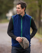 MENS FLEECE GILET - NAVY/FOREST - LIMITED EDITION