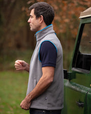 MENS FLEECE GILET - GREY/KINGFISHER - LIMITED EDITION