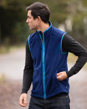 MENS FLEECE GILET - NAVY/FOREST - LIMITED EDITION