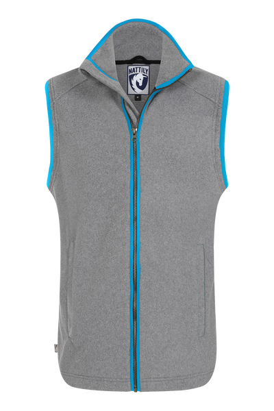 MENS FLEECE GILET - GREY/KINGFISHER - LIMITED EDITION