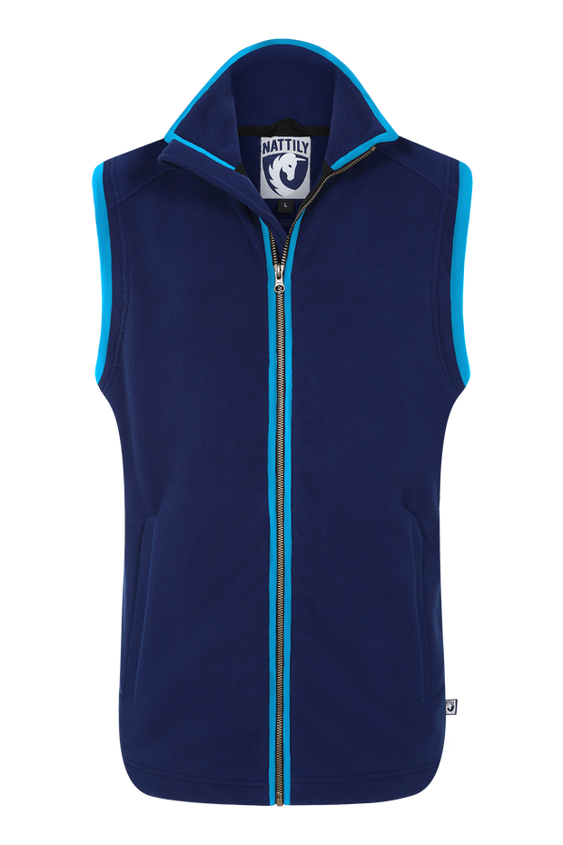 MENS FLEECE GILET - NAVY/KINGFISHER - LIMITED EDITION